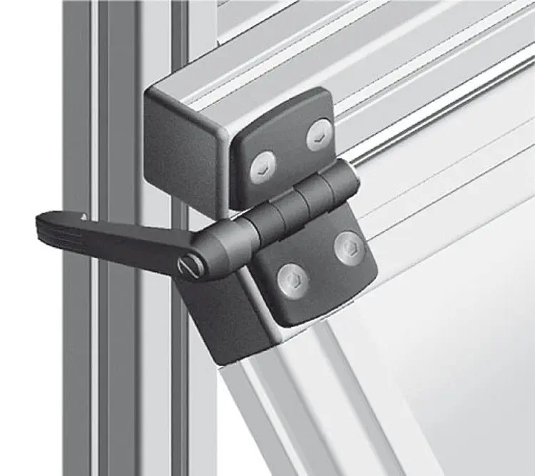 New Products Black Corner Hinge with Adjustable 180 Thermoplastic Fiberglass Handle for Locking Zinc Alloy Hinges
