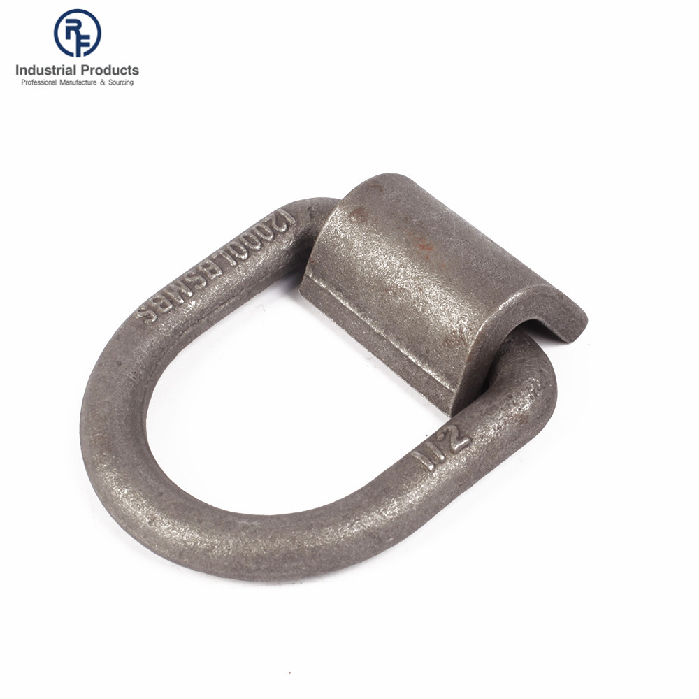 Bolt on tie down anchor forged metal d shaped lashing ring 