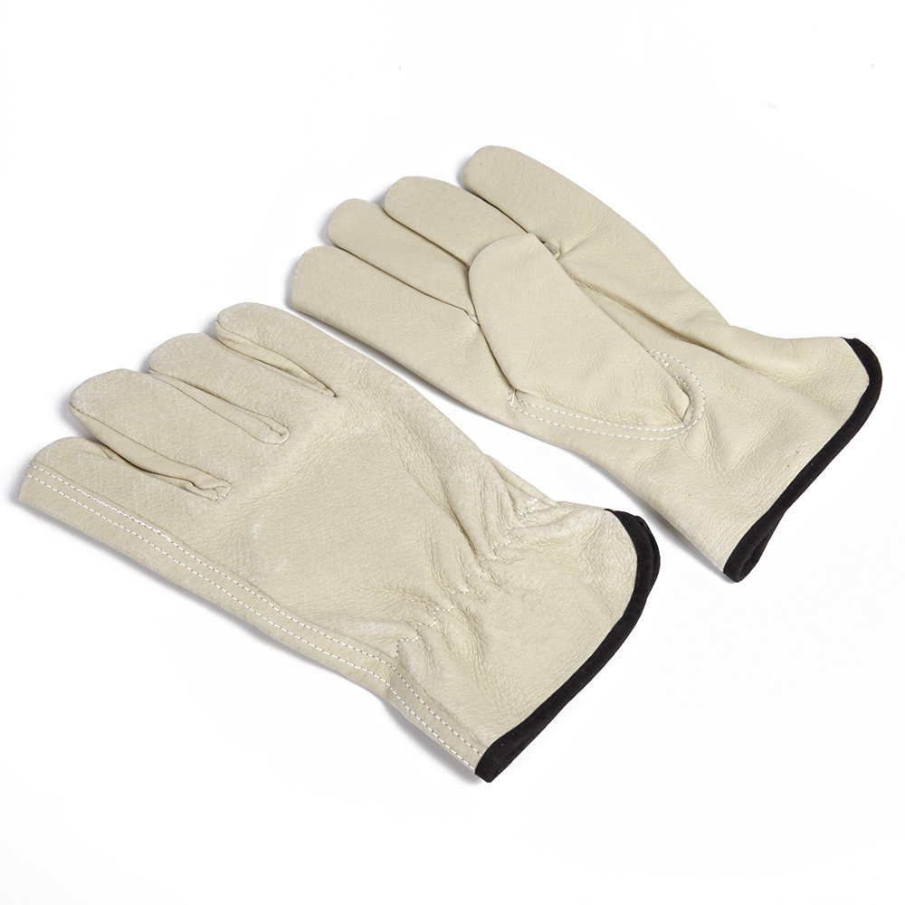 White Soft Pigskin Leather Driving Gloves