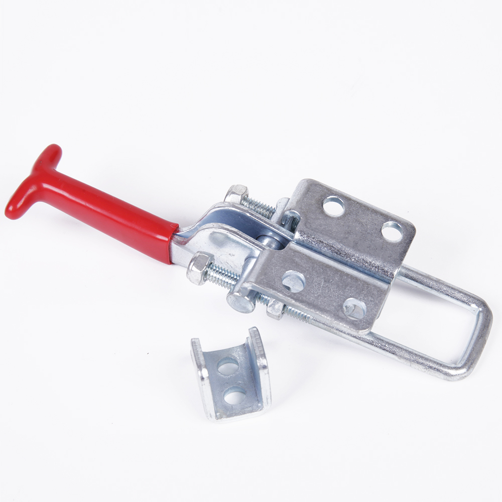 Zinc Plated 5 Inch Toggle Clamp with Red Handle
