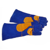 16 Inch Large Blue Premium Leather Welding Gloves